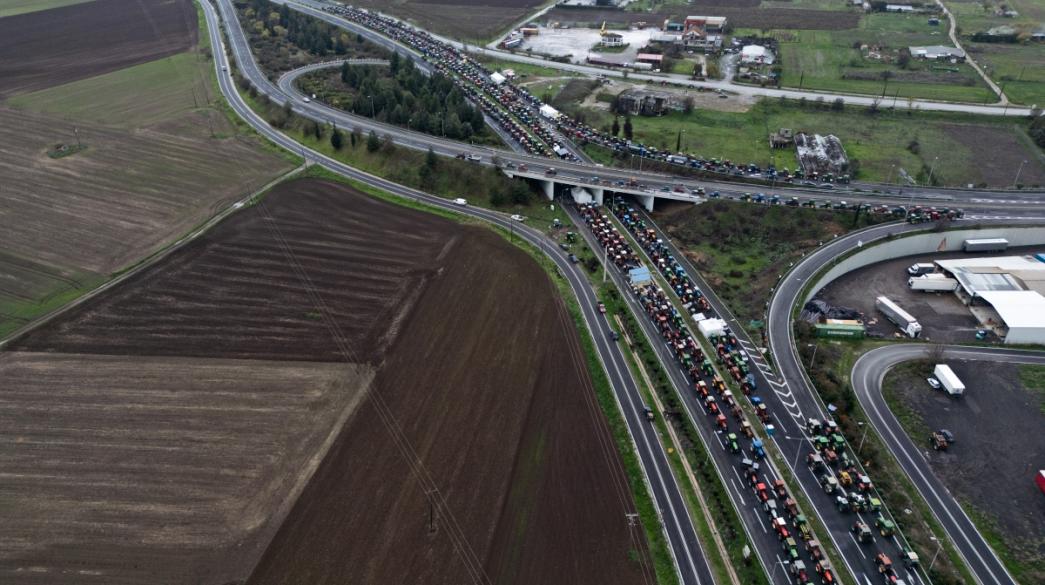 Αγροτική διαμαρτυρία από αέρος