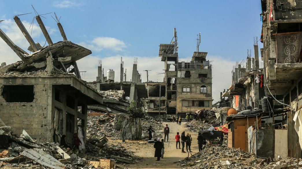 Ερείπια στη Γάζα μετά από συγκρούσεις Κατεστραμμένη Γάζα πόλη