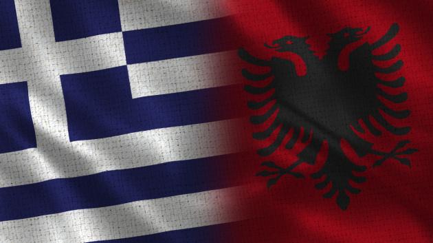 Ελλάδα και Αλβανία σημαίες