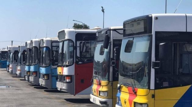 Στόλος λεωφορείων ΟΑΣΘ Θεσσαλονίκης σε αφετηρία λεωφορεία ΟΑΣΘ Θεσσαλονίκης