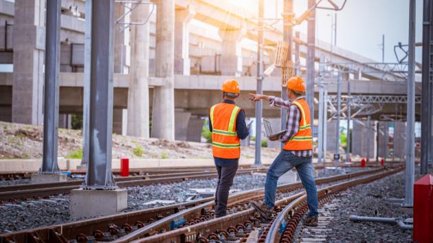 Σιδηροδρομικοί εργάτες εργοτάξιο