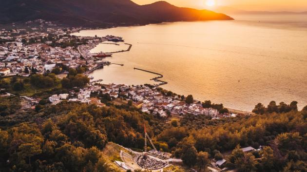 Θάσος ηλιοβασίλεμα παραλία