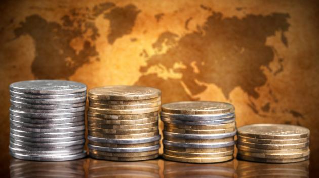 στοίβες νομισμάτων χάρτης