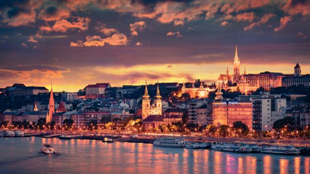 Βουδαπέστη ηλιοβασίλεμα πόλη