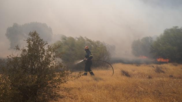 Πυροσβέστης σε πυρκαγιά Κερατέας