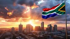 Νότια Αφρική ηλιοβασίλεμα πόλη